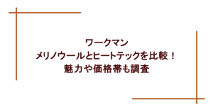 ワークマンのメリノウールとヒートテックを比較!魅力や価格帯も調査
