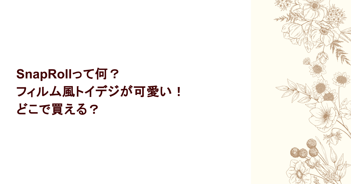 SnapRollって何？フィルム風トイデジが可愛い！どこで買える？